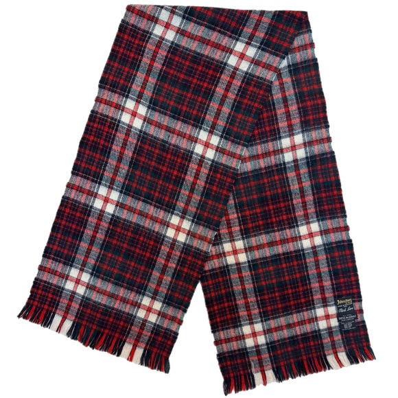 Johnstons of Elgin Scotland Wool Tartan Scarf – Dress McDonald Plaid – 12" x 55" - Picture 4 of 8